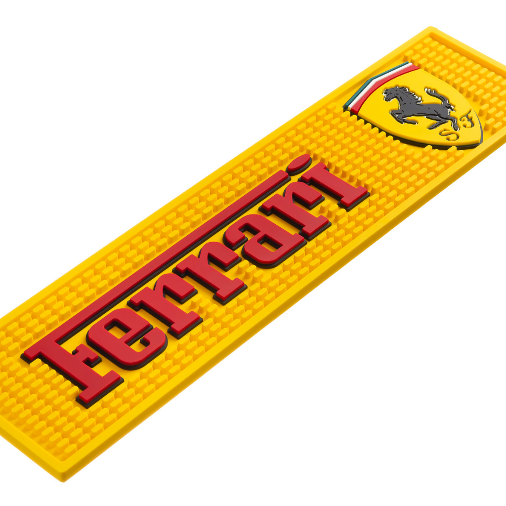 Tapete Bar Ferrari Decoração Mesa Balcão Bar Mat Porta Copos Chopp Emborrachado Premium Alto Relvo