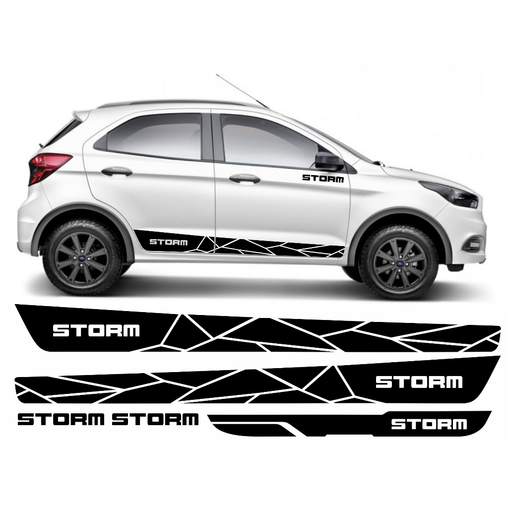 Kit 5 Adesivo Ford Ka Storm Tuning Sport Faixa Acessórios