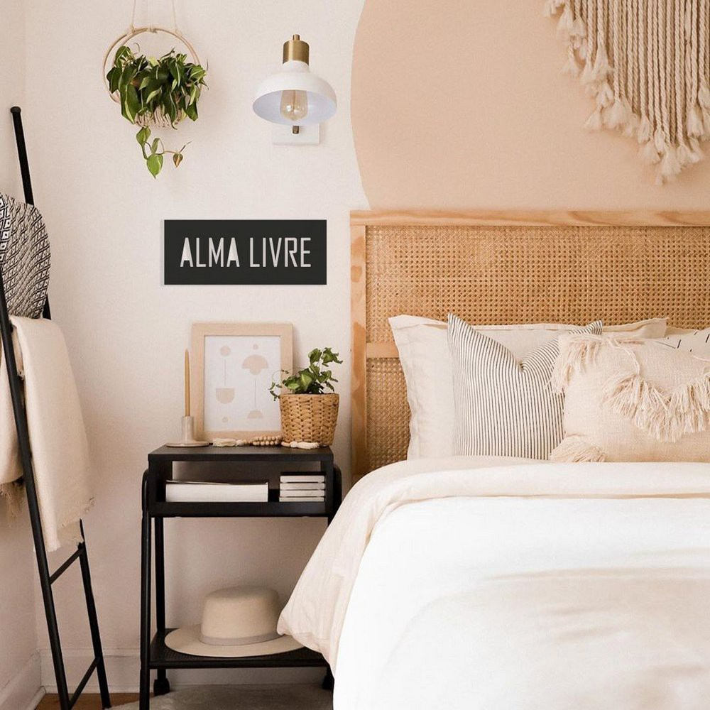 Placa decorativa Alma Livre lettring em MDF 3mm sala quarto cozinha