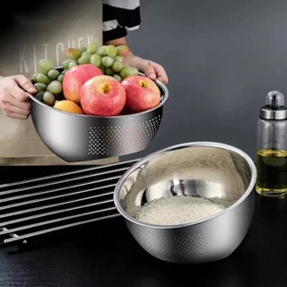ESCORREDOR DE ARROZ MACARRÃO SALADA LEGUMES EM AÇO INOX Cozinha kehome