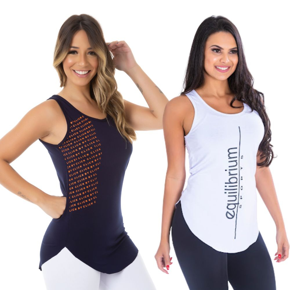 KIT 2 CAMISETAS FITNESS ACADEMIA PILATES YOGA CASUAL MULHER SALADAMISTA