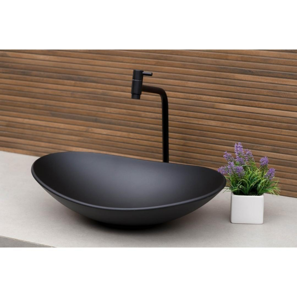 Cuba De Vidro Oval Grande 47cm para Banheiro Lavabo - Cores Acabamento Matte Fosco