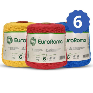 Barbante EuroRoma 1kg Kit 6 Unidades Escolha as Cores e Fio em Oferta na Shopee