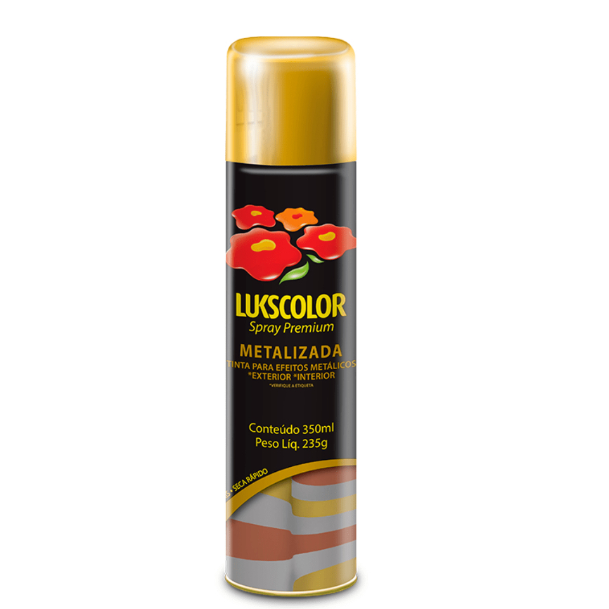 Tinta Spray Ouro Interior Metalizada 350ml Lukscolor em Oferta na Shopee