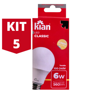 Kit 5 Lampada LED 6w Luz Amarela 3000k Economica Bivolt em Oferta na Shopee