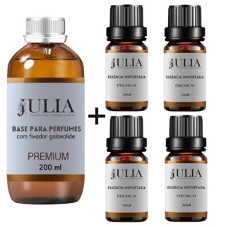 Kit de matérias primas com 4 essências e 1 base para fabricação de perfumes importados