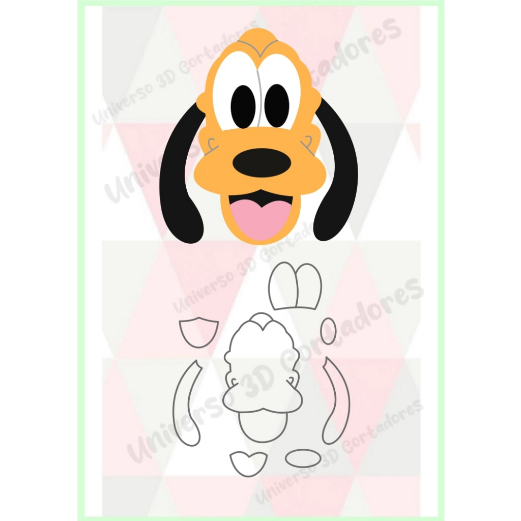 cortador pluto ( mickey e minnie )