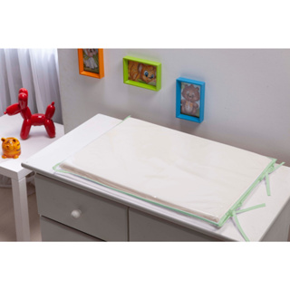 Trocador para comoda de Bebê Palha com vies verde Agua com Espuma e Capa Removivel Plastificada em Oferta na Shopee