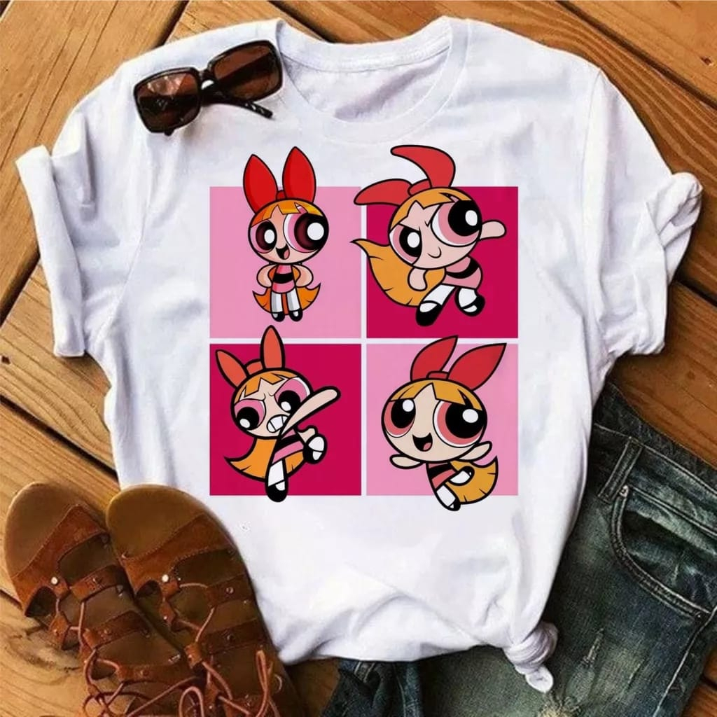 Tshirt Blusa feminina Meninas Super Poderosas, LINDINHA, DOCINHO, FLORZINHA, CAMISETA DESENHO ANIMADO
