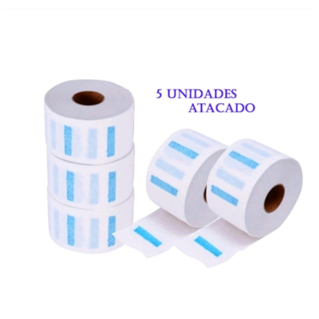 Kit Gola Higiênica Descartável, com 500 Golas Higienicas, 500 Faixas, Salão, Barbeiro, Barbearia, Protetor de Capa
