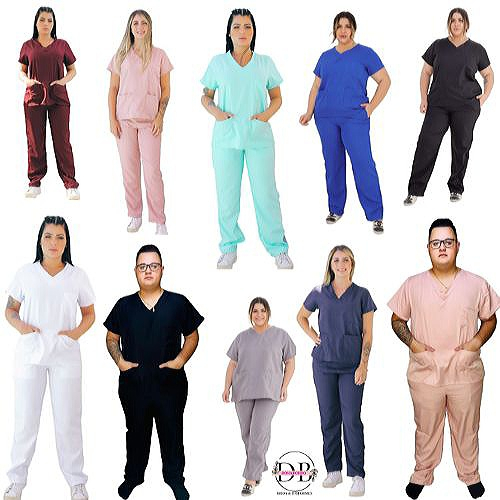 Blusa E Calça Scrub Unissex Uniforme Hospitalar Profissional  Pijama Cirúrgico 10