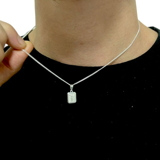 Correntinha Prata 925 Masculina Curta + Pingente Cristo Retangular Folheada em Oferta na Shopee