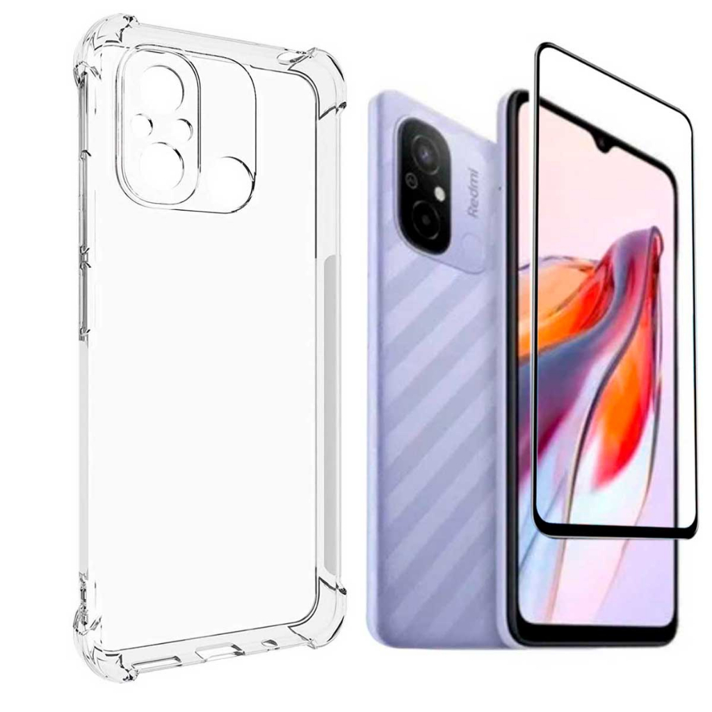 Kit Capa Capinha para Redmi 12C + Película 5D Ceramica Frontal Tela Toda