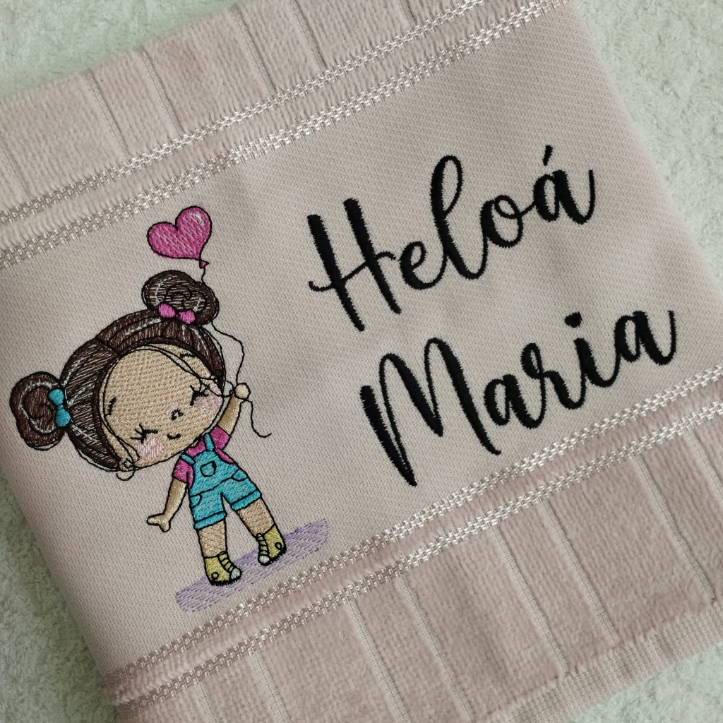Toalha Toalhinha Infantil Rosé Bordada Menina Fofa Personalizada Com Nome em Oferta na Shopee