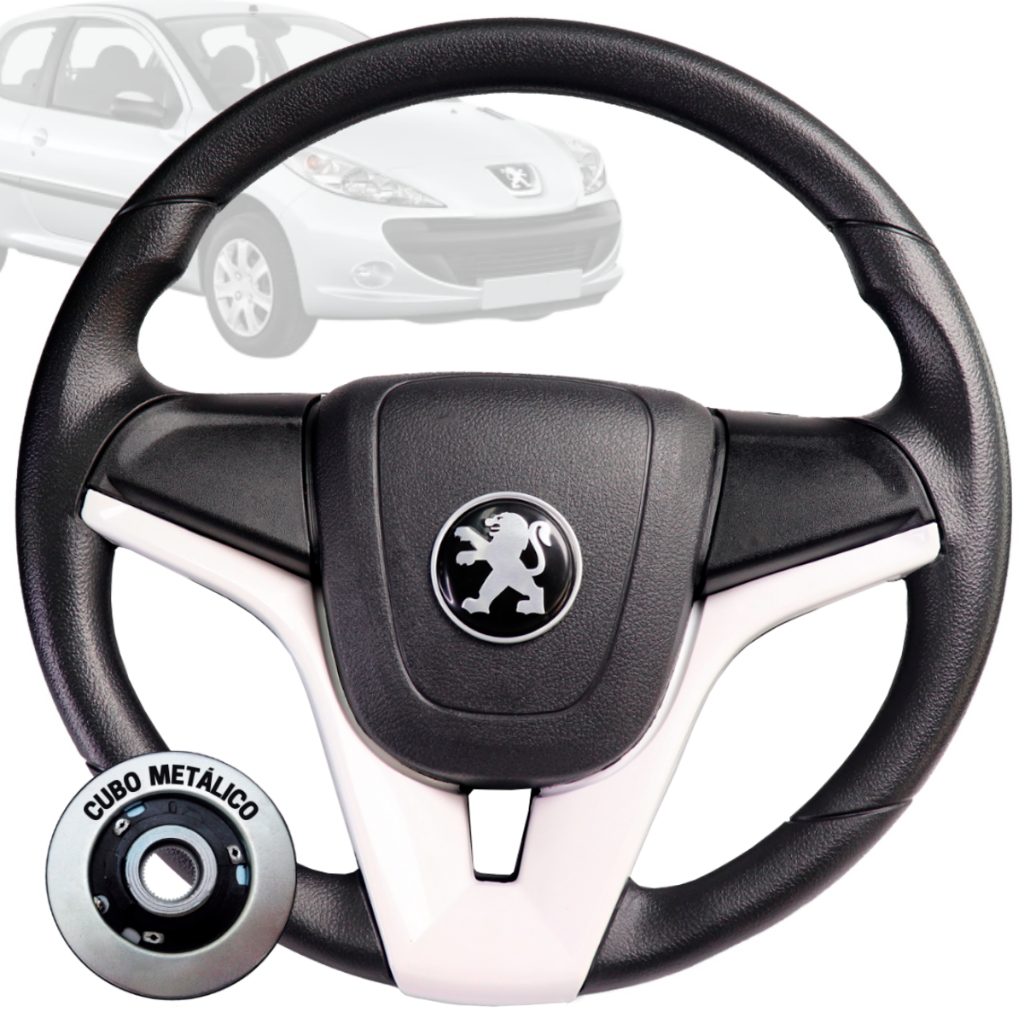 Volante Esportivo cruze branco para peugeot 3008 106 206 306 207 307