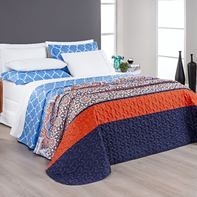 Cobre Leito Colcha Dupla Face Casal Padrão  Mediterrâneo 3 Peças Para Cama Com Porta Travesseiro 100% Poliéster Luxo Coberdron coberta cobertores edredrom de inverno coberto mais vendidos pele de lã carneiro quentinho frio quente  mais vendido qualidades