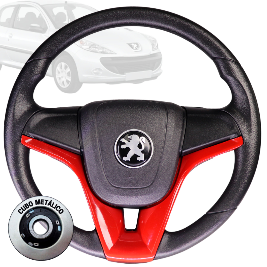 Volante Esportivo cruze vermelho para peugeot 207/307 Partner 3008 106/206/306 em Oferta na Shopee