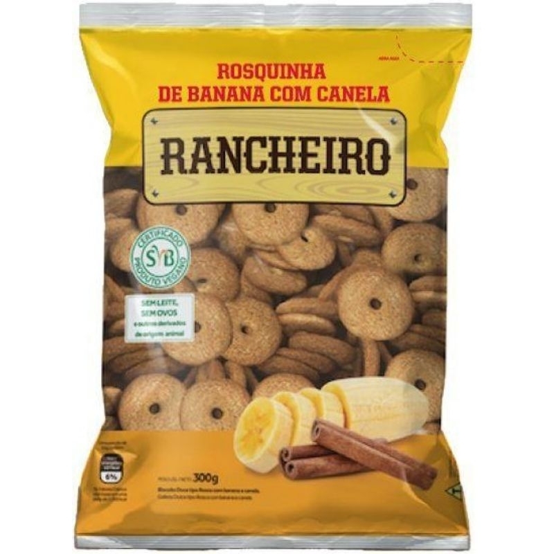 KIT 2 - Rosquinha Banana com Canela Pacote 300g - Zero Leite - Zero Lactose. em Oferta na Shopee
