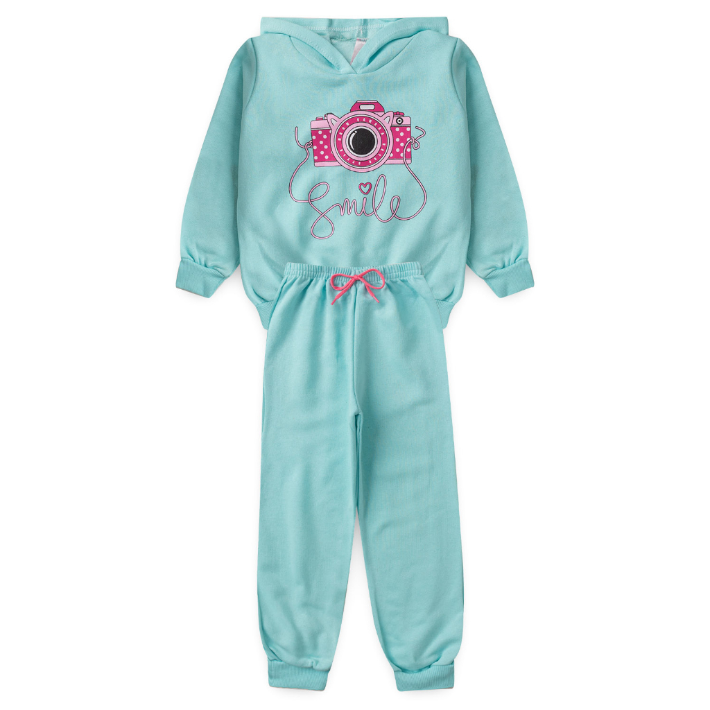 Conjunto Infantil Menina Inverno Blusa de Moletom Flanelado e Calça de moletom Flanelado Feminino l49