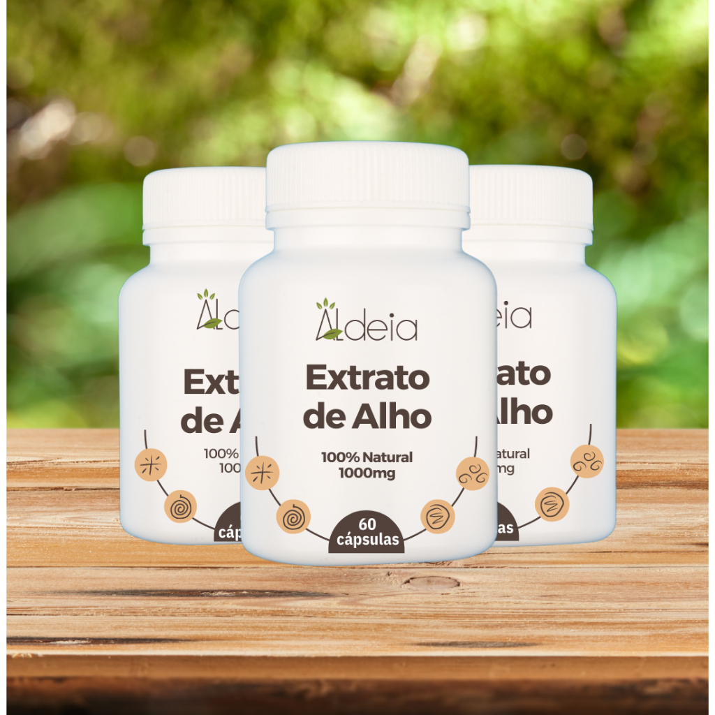 EXTRATO DE ALHO - 60 CÁPSULAS DE 1G - 1 FRASCO - ALDEIA