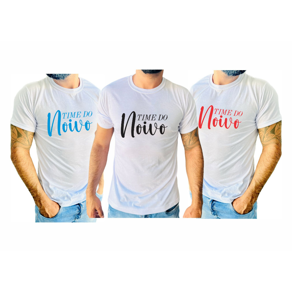 Camiseta Branca Time do Noivo Escolha Cor da Estampa