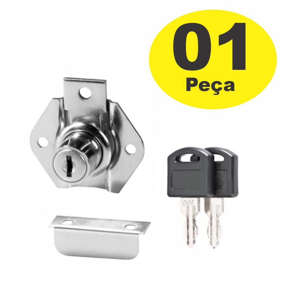 Fechadura 22mm Porta Gaveta Armário Móveis + Chaves em Oferta na Shopee