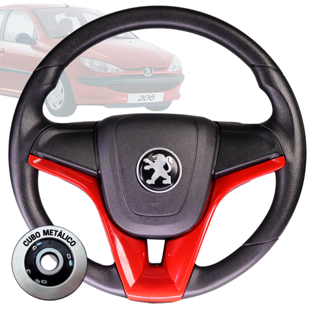 Volante Esportivo cruze vermelho para peugeot 106/206/306/207