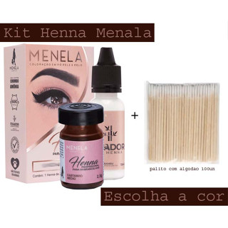 Henna Sobrancelha Menela 2,5 G Com Fixador Todas As Cores