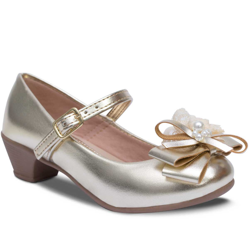 Sapato Salto Infantil Feminino Sapatilha Menina Festa 03.17 em Oferta na Shopee