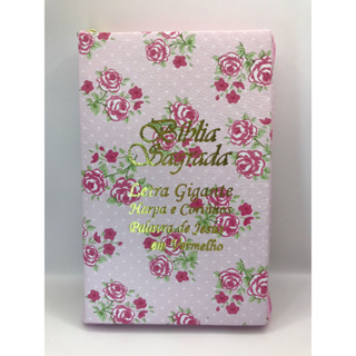 Bíblia Sagrada Tamanho Grande com Harpa Palavras de Jesus em Vermelho Zíper Capa Flor Rosa em Oferta na Shopee