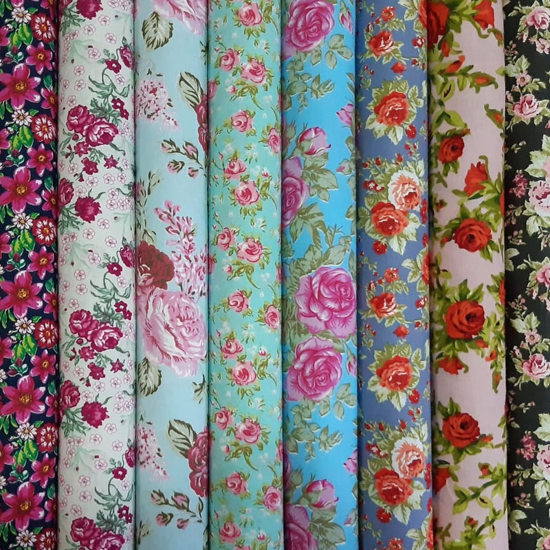 KIT c/10 Estampas Floral | Tricoline 100% Algodão (20x75cm)