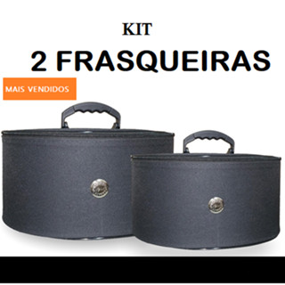 Kit 2 Maleta Nécessaires Frasqueira Maquiagem Esmaltes Preta Premium