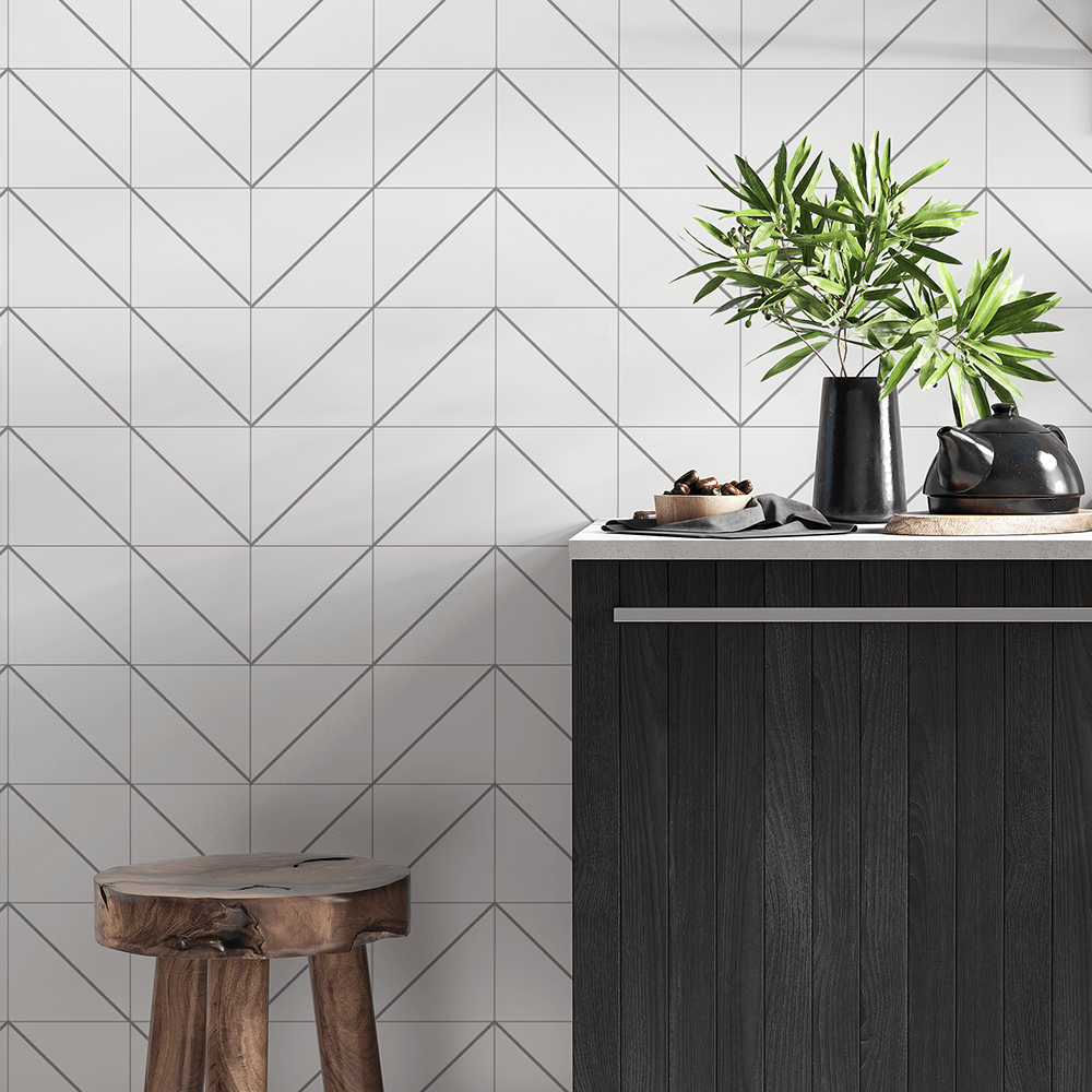 Papel De Parede Geométrico Autocolante Chevron Ligadinhos 3m x 50cm