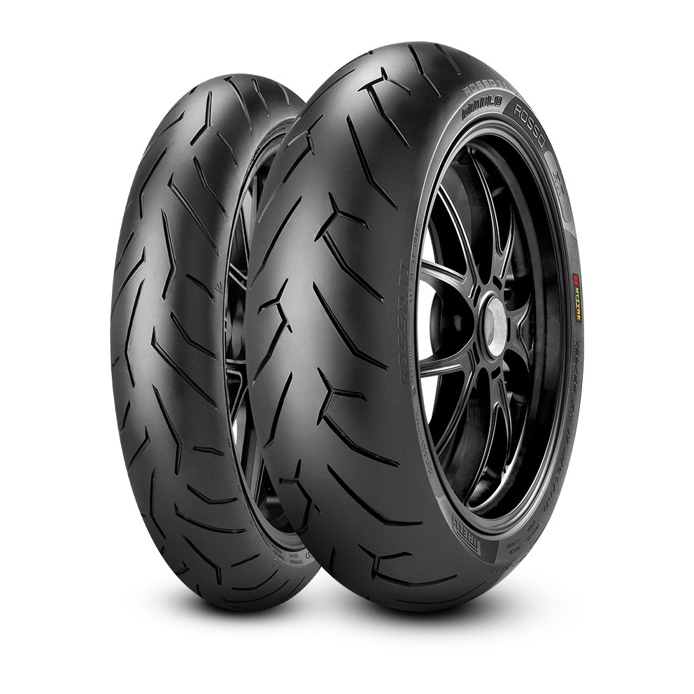 par de pneu pirelli diablo rosso 2 110/70-17 140/70-17 Radial - Kawasaki Ninja 300 Z300 / Yamaha MT03 R3