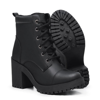 Bota Feminina Coturno Salto Alto Bota Macia Tratorada Feminina Cano Médio em Oferta na Shopee