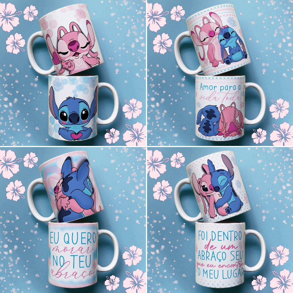 Caneca Filme Stitch e Angel Dia dos Namorados em Oferta na Shopee