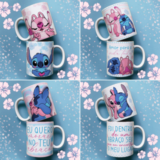 Caneca Filme Stitch e Angel Dia dos Namorados em Oferta na Shopee