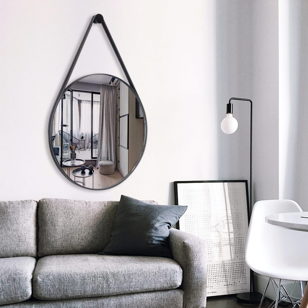 Espelho Redondo 30cm Suporte Escritório Parede Decorativo Presente Moderno Charmoso Fixação Fácil - Home & Living
