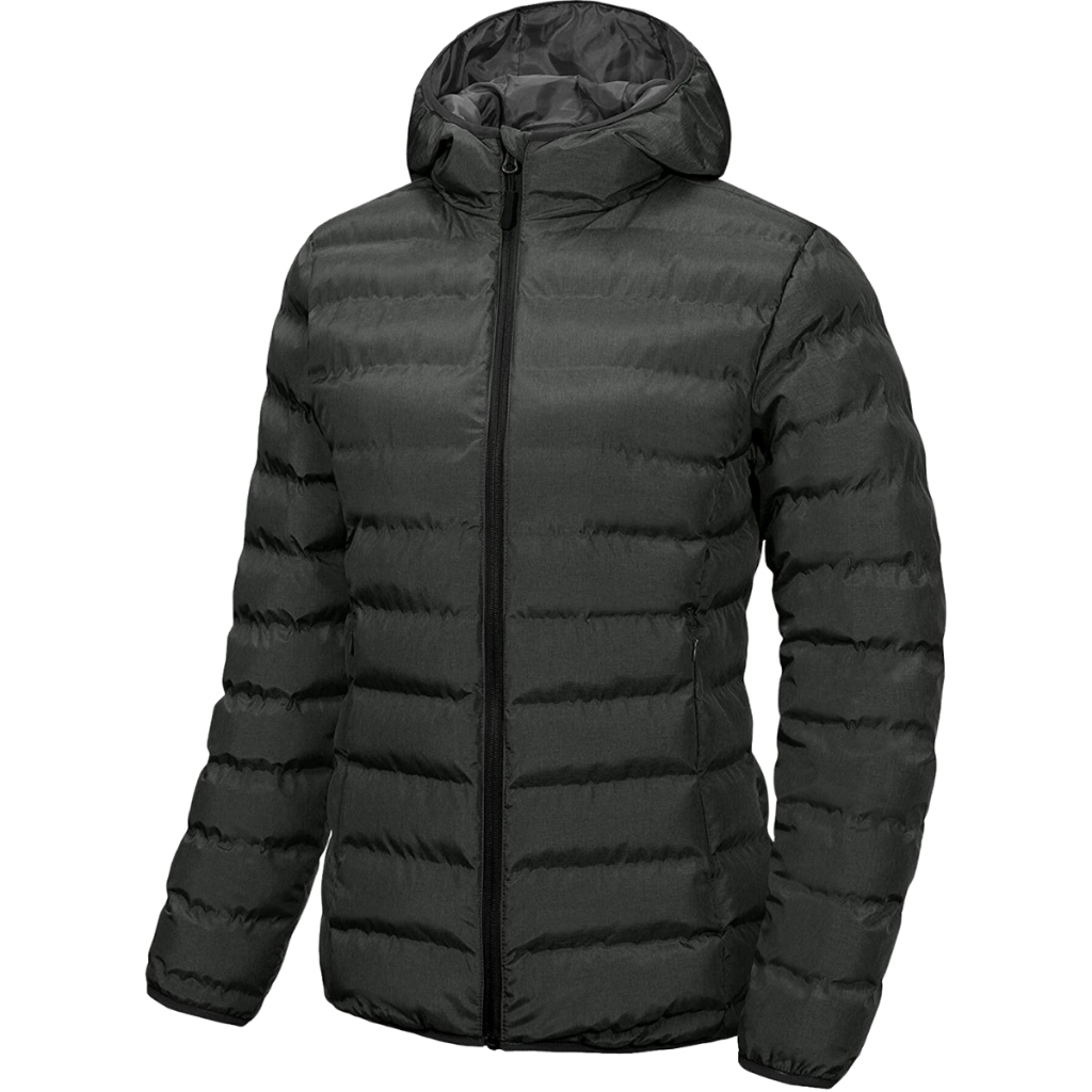 Jaqueta Preta Bobojaco com Capuz Puffer Original Slim Fitness Corta-Vento Impermeável