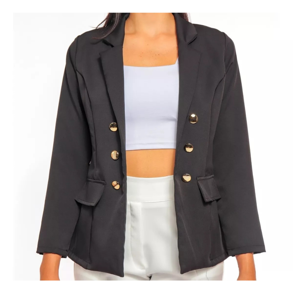 Blazer Feminino Alfaiataria Luxo Feminino Casaco Max Social