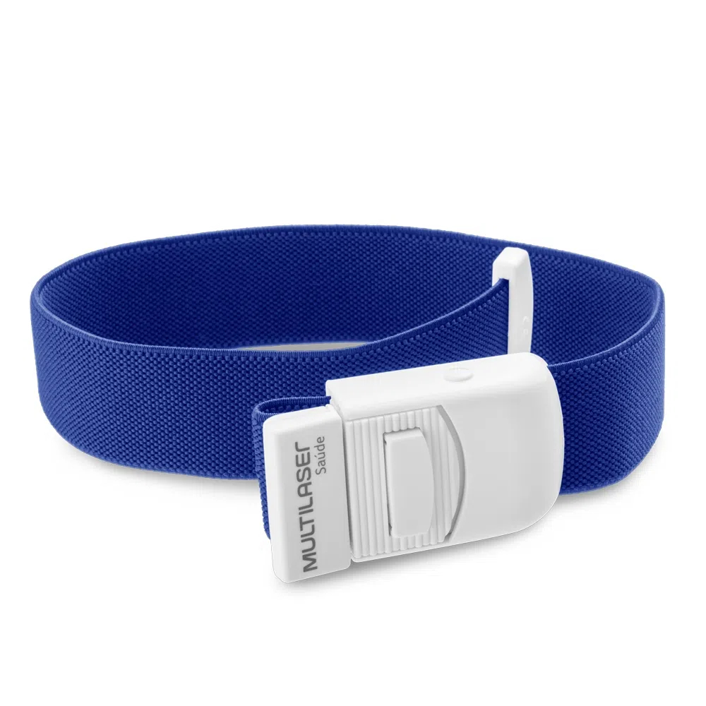 Garrote Em Tecido Elástico Azul Multilaser - Saúde/Fisioterapia/Enfermagem - HC425 em Oferta na Shopee