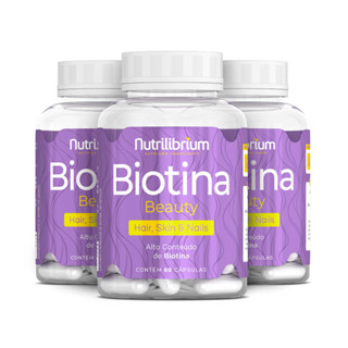 Kit 3x Biotina Beauty Premium Cabelos Pele Unhas - 180 Caps Nutrilibrium