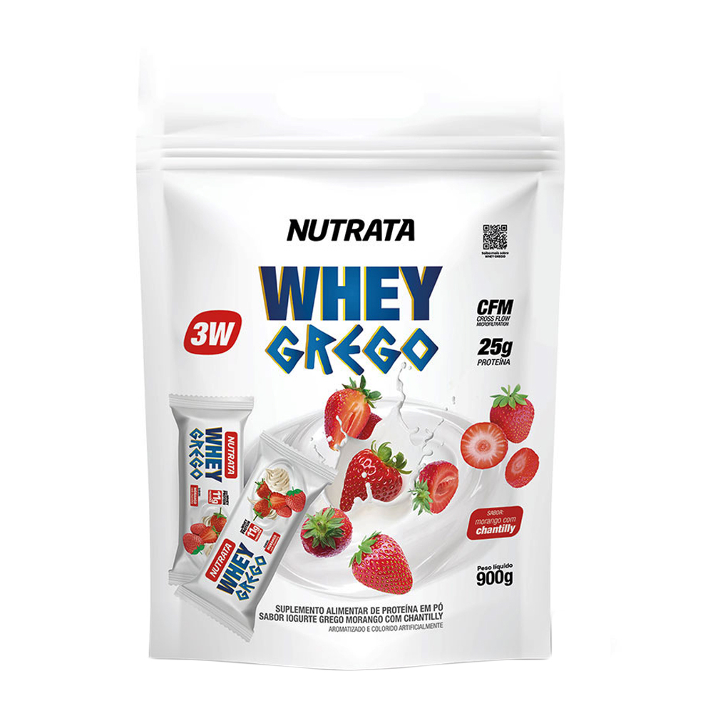 Whey Protein 3w Whey Grego 900g Refil - Nutrata