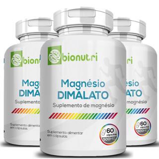 Kit 3x Magnésio Dimalato Natural 60 Cápsulas 500mg Bionutri