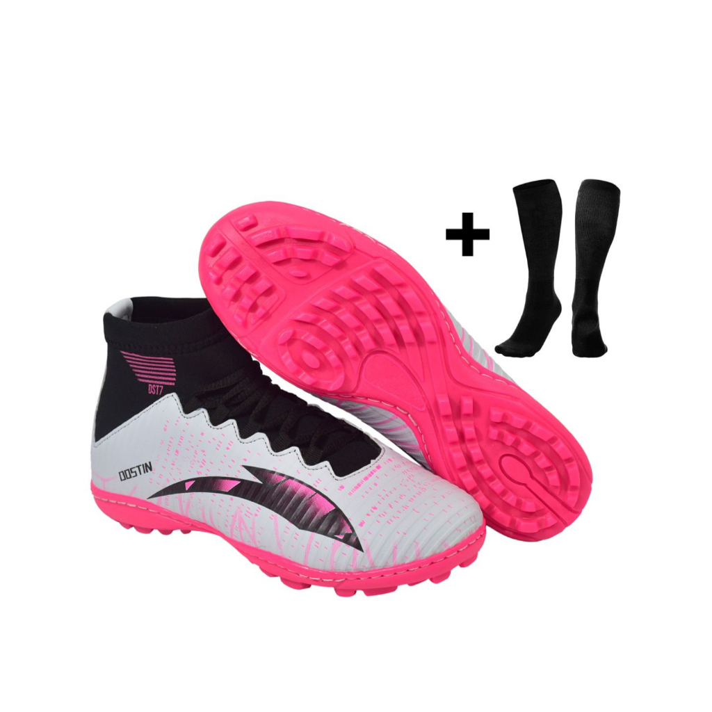 Chuteira Society Futsal Quadra Cano Alto + Meiao Costurado Adulto Envio Imediato