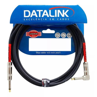 cabo para instrumento datalink garage P10 x P10L 90° guitarra violao baixo teclado Blindado
