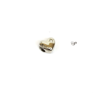 Berloque coração amor love strass passante/ estilo pandora vivara life