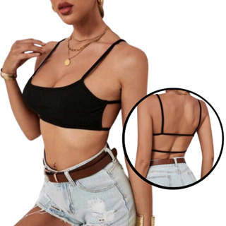 Top Faixa Cropped Costa Nua Sem Bojo Moda Gringa Blogueira em Oferta na Shopee