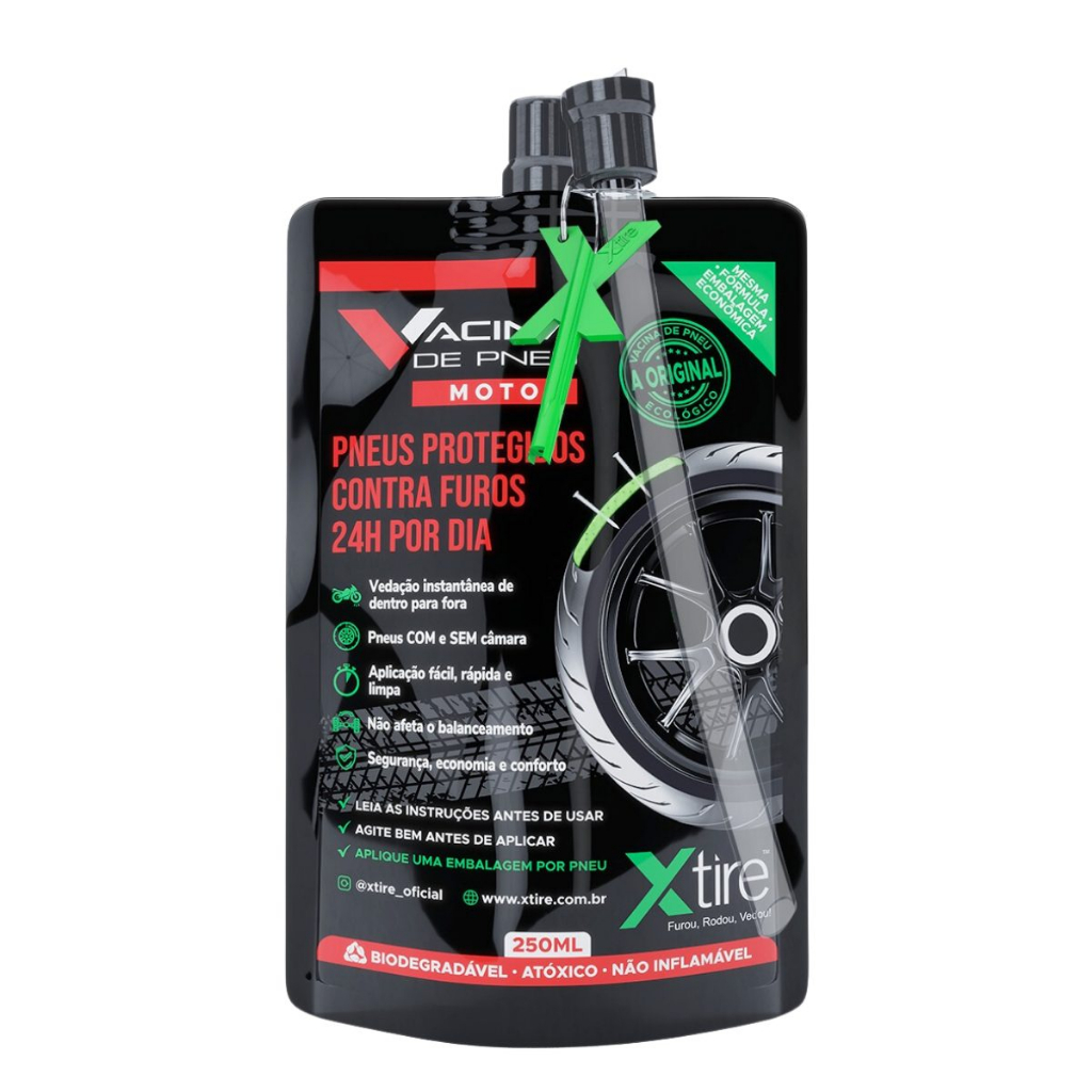 Vacina Blindagem Selante Para Pneu Moto Xtire 250ml