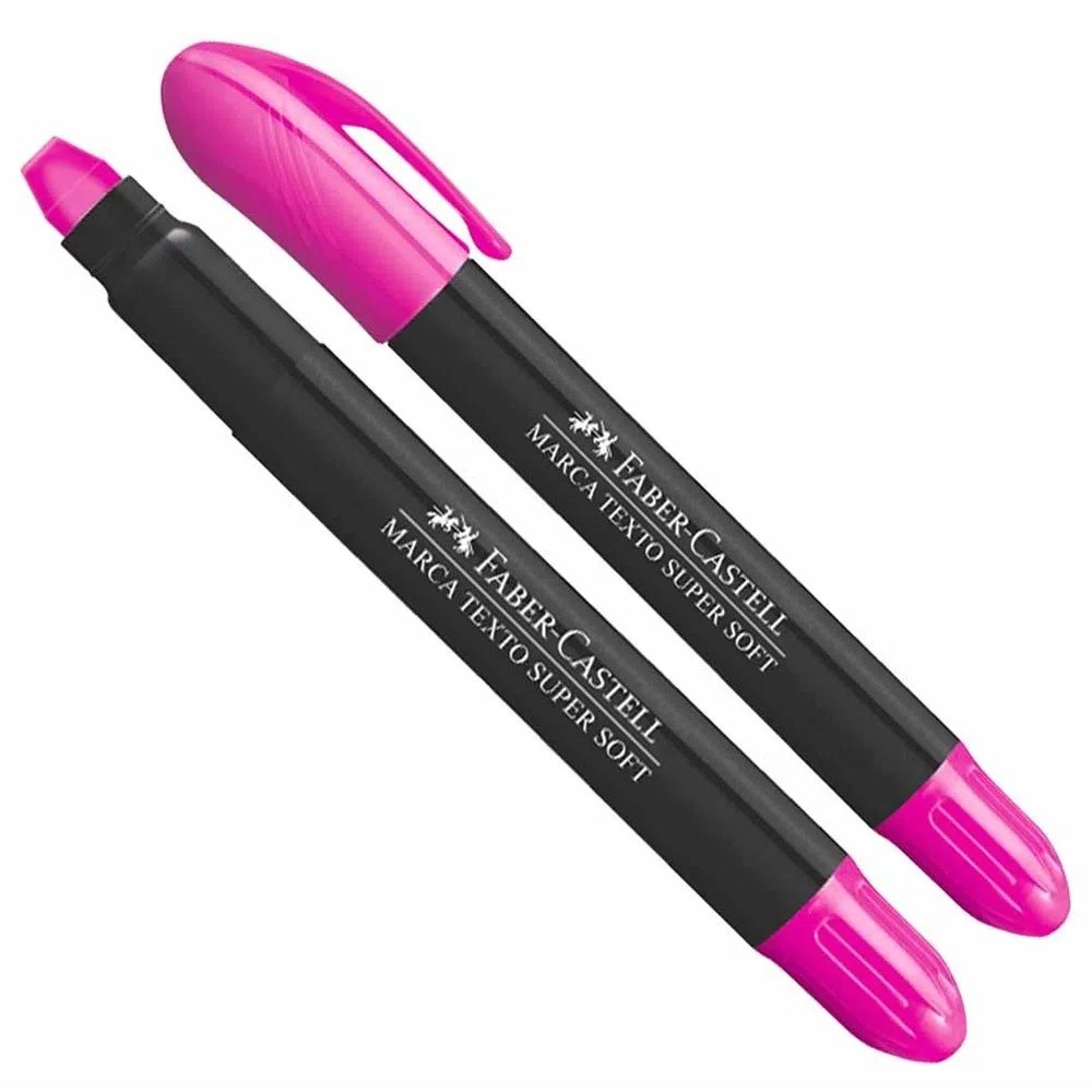 Caneta Marca Texto em Gel Rosa - Faber-Castell / Material Escolar